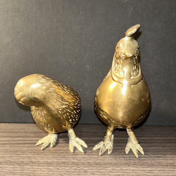 2 Solid Brass California Quail Figures 4” Long Heavy Detailed High Quality - Picture 8 of 14